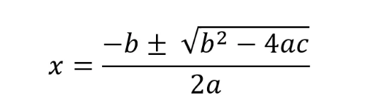 fórmula cuadrática